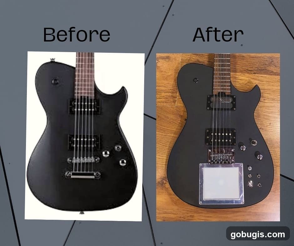 Before and After Guitar Modification
