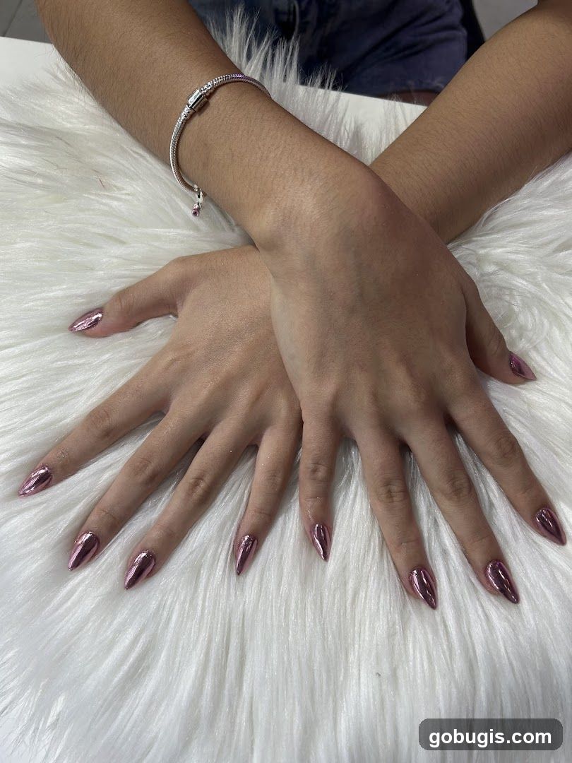 Chrome Stiletto Nails
