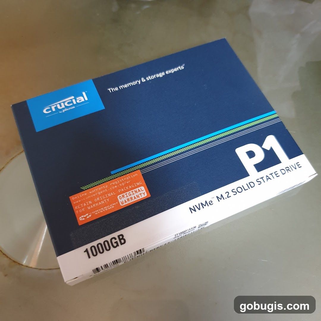 Crucial P1 NVMe M.2 Solid State Drive Box