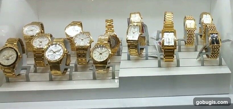 Gold Watches Display