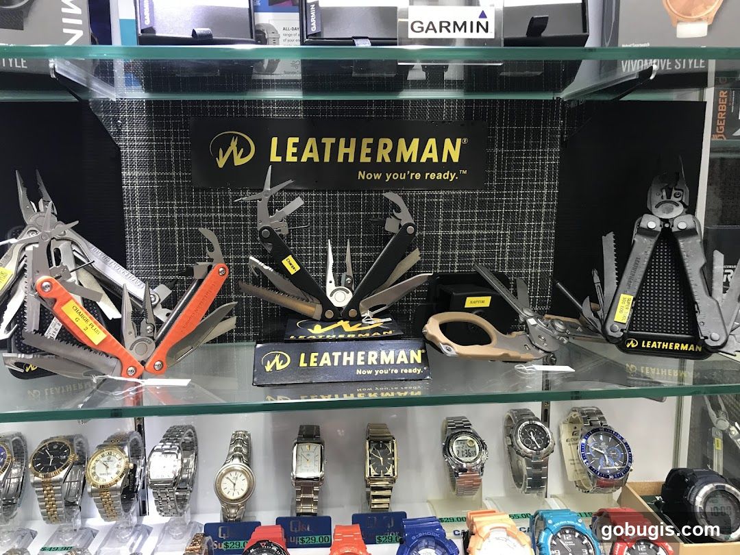 Leatherman Tools and Watches Display