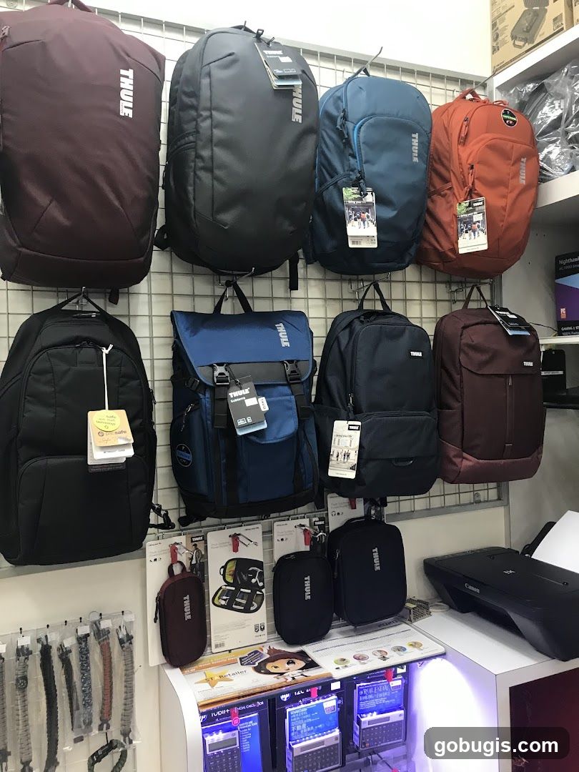 Thule Backpacks and Accessories Display
