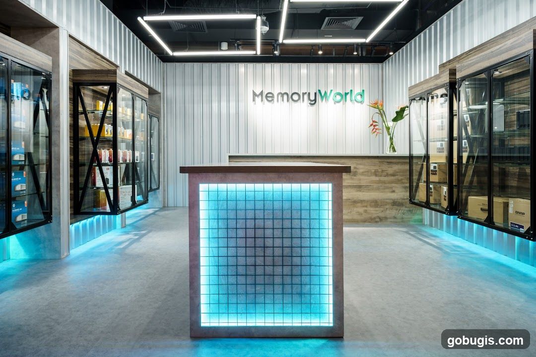 Modern Retail Interior with Display Cases
