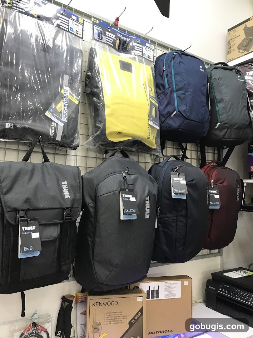 Backpacks and Electronics Display