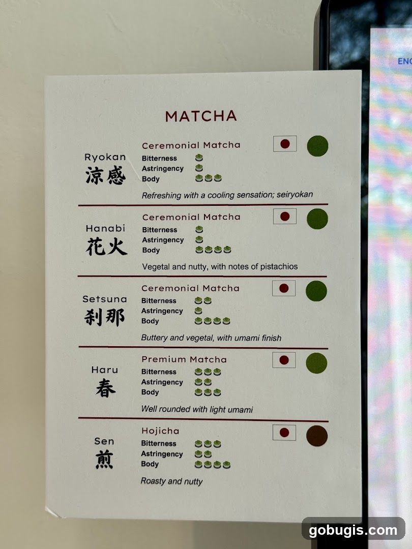 Matcha Menu