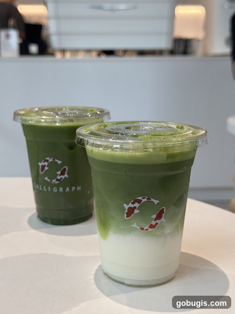 Two Iced Matcha Lattes