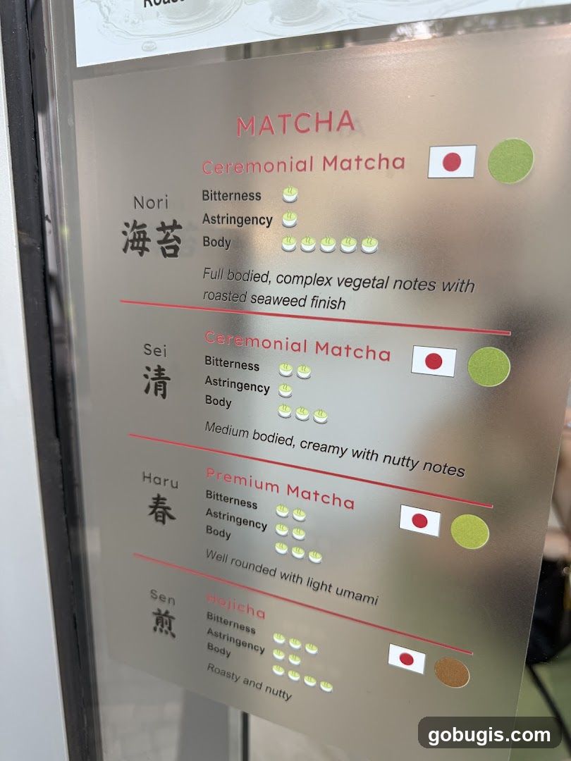 Matcha Menu