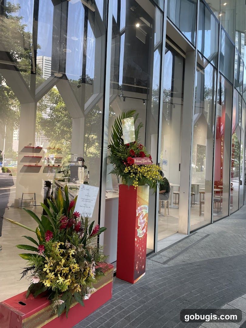 Floral Arrangements Outside Store
