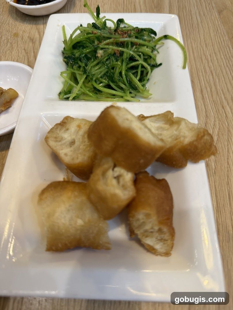 Fried Dough Sticks and Greens