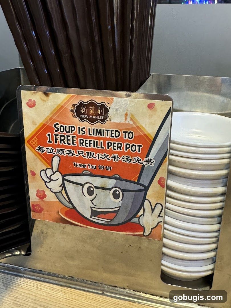 Soup Refill Policy Sign