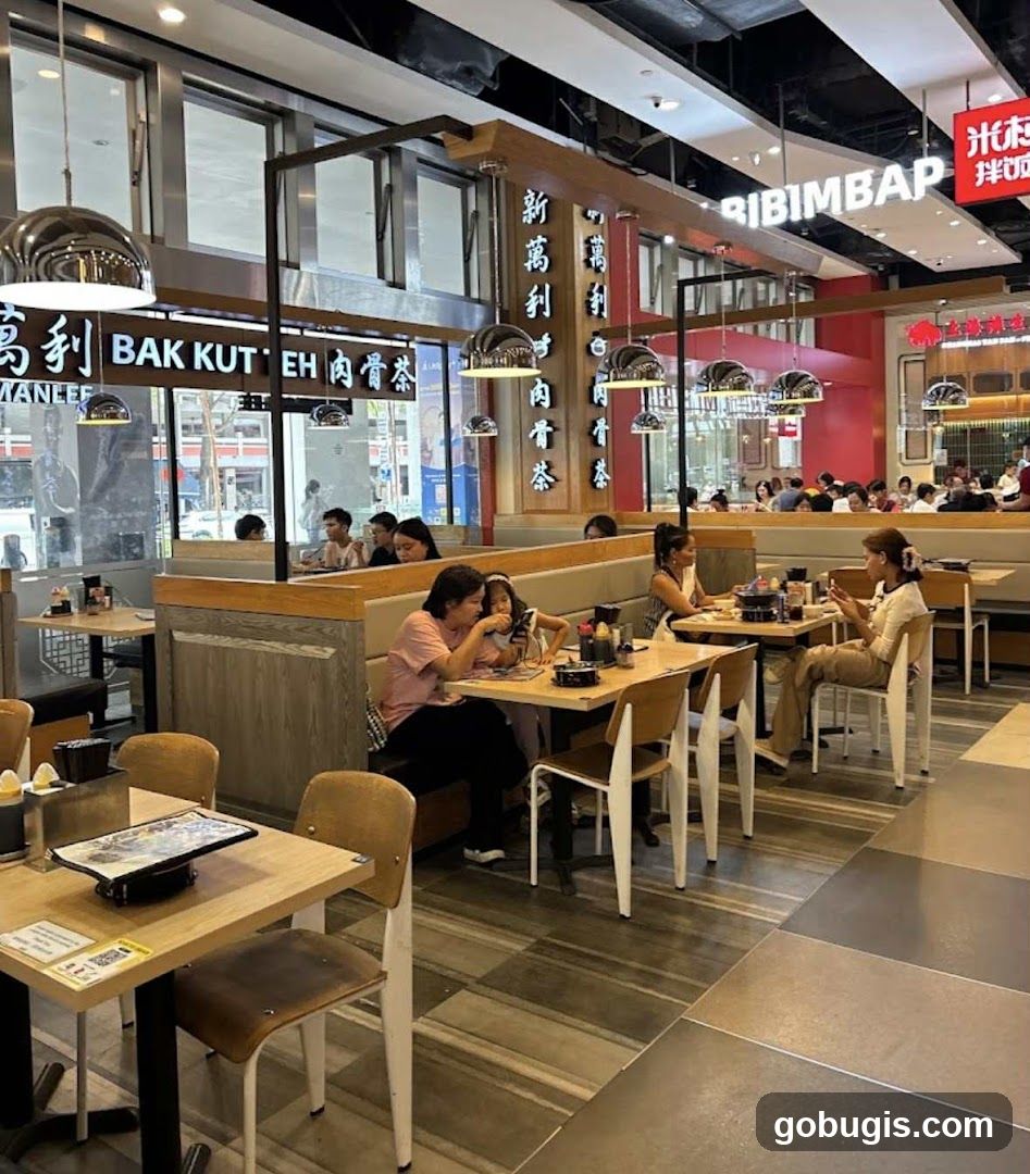 Restaurant Interior with Bibimbap and Bak Kut Teh Signs