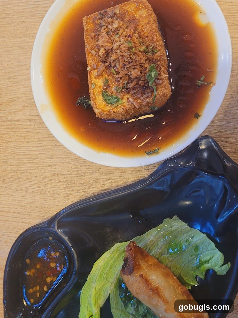 Fried Tofu and Spring Roll