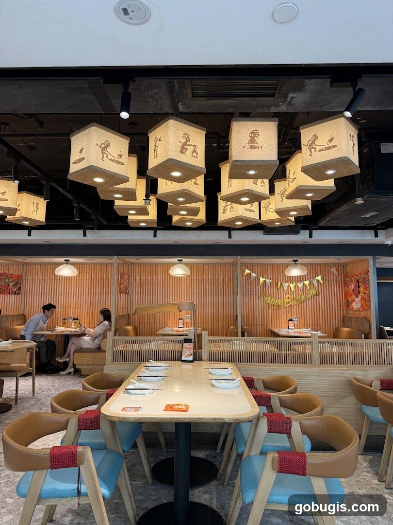 Restaurant Interior with Decorative Lighting