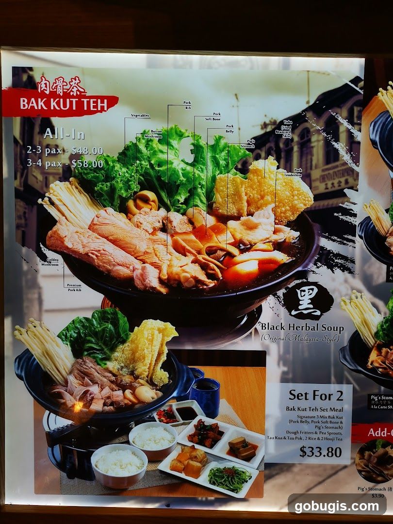 Bak Kut Teh Menu