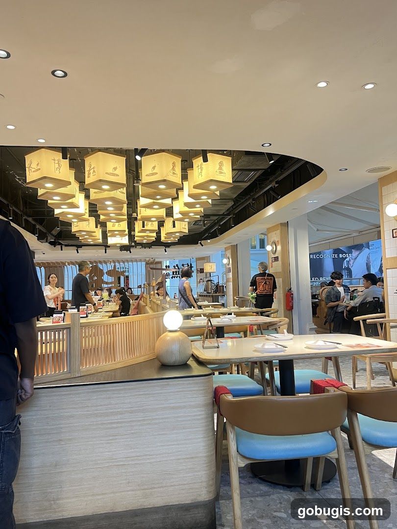 Restaurant Interior with Decorative Lighting