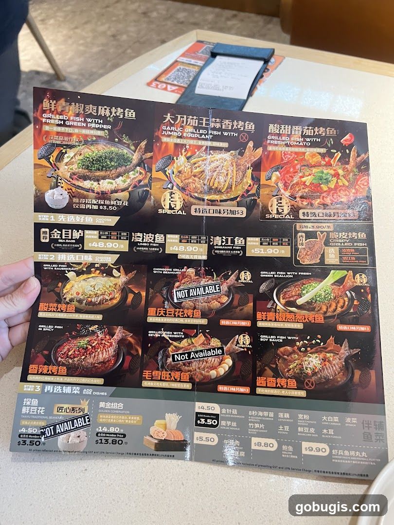 Grilled Fish Menu