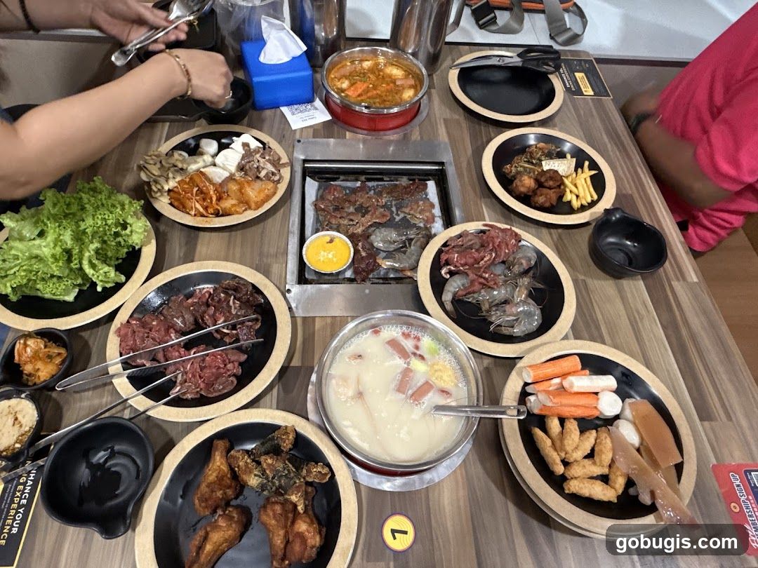 Table full of food