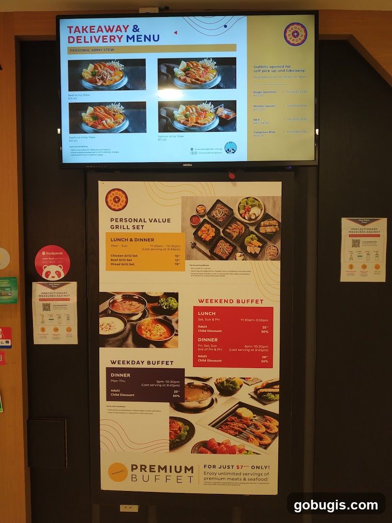 Seoul Garden Menu Display