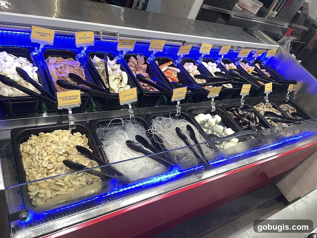 Buffet Display with Various Food Items