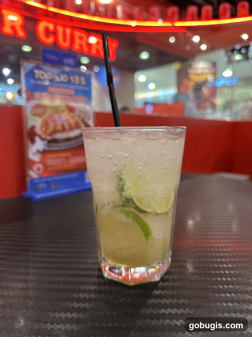 Drink with Lime and Ice