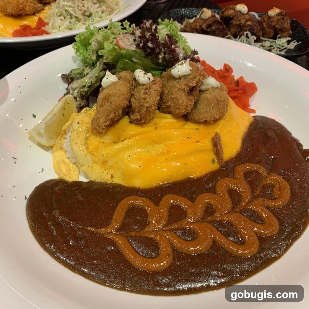 Omurice with Fried Oysters and Curry