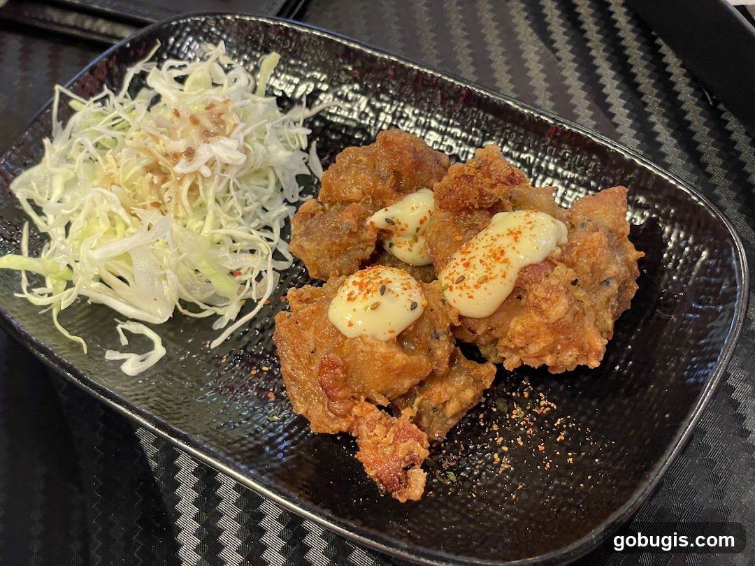 Fried Chicken with Cabbage Salad
