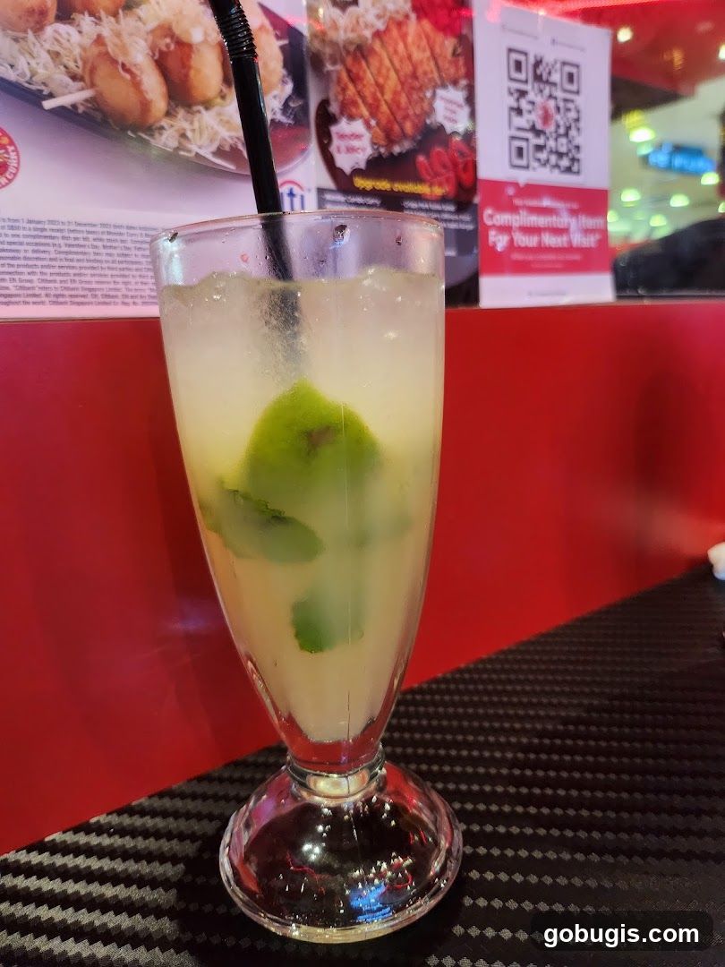 Drink with Menu in Background
