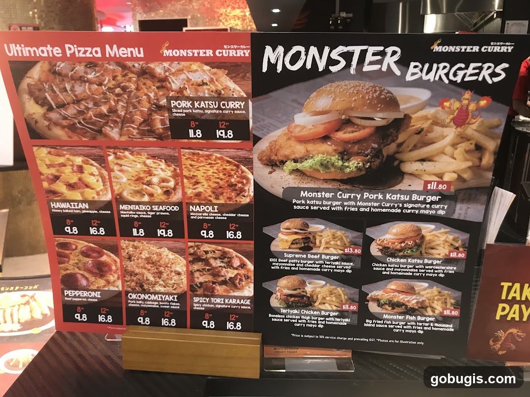 Monster Curry Menu