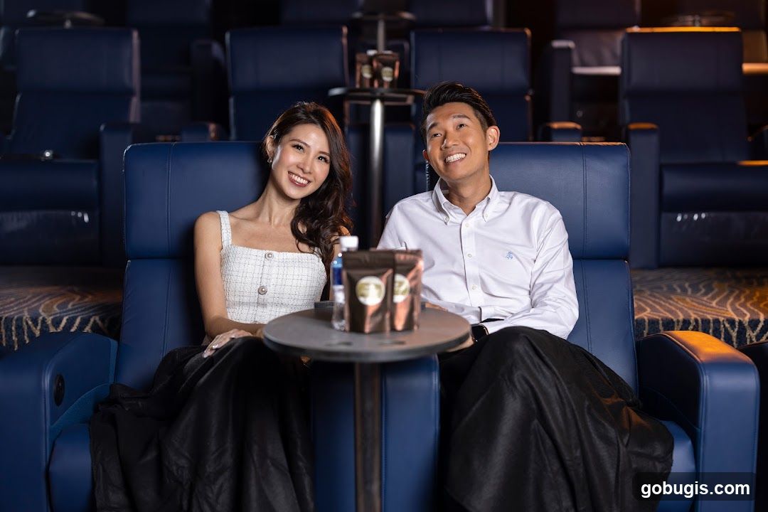 Couple enjoying a movie date