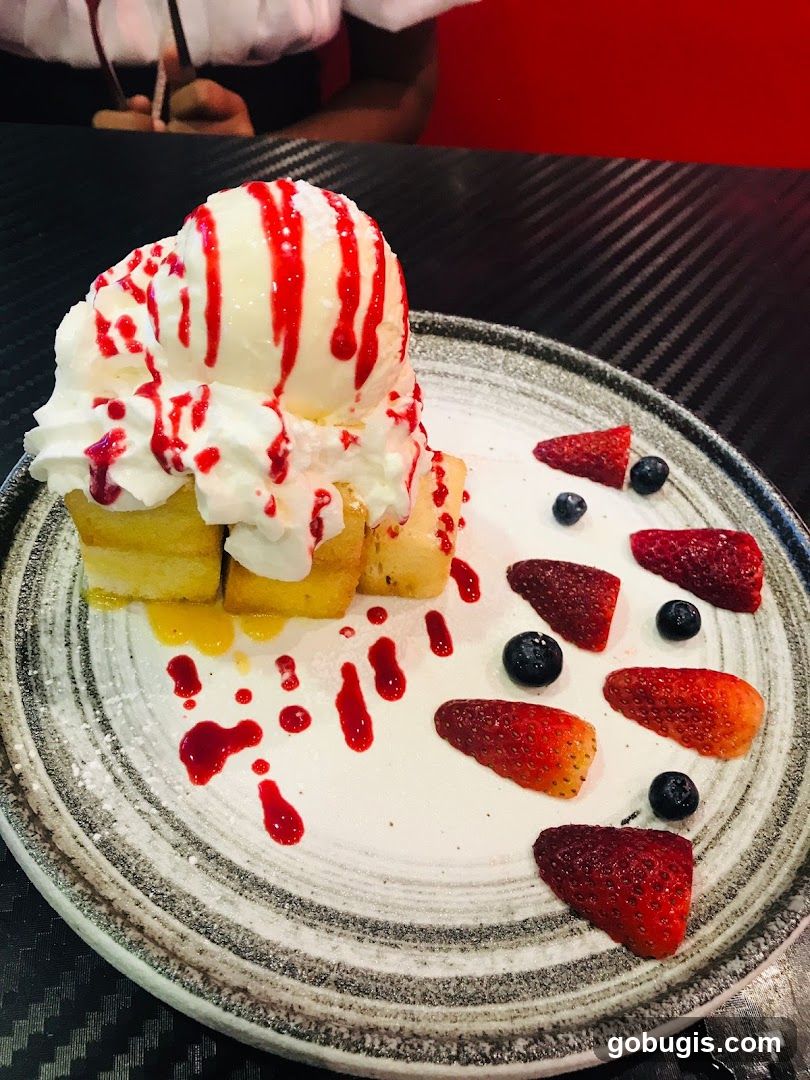 Dessert with Ice Cream and Berries