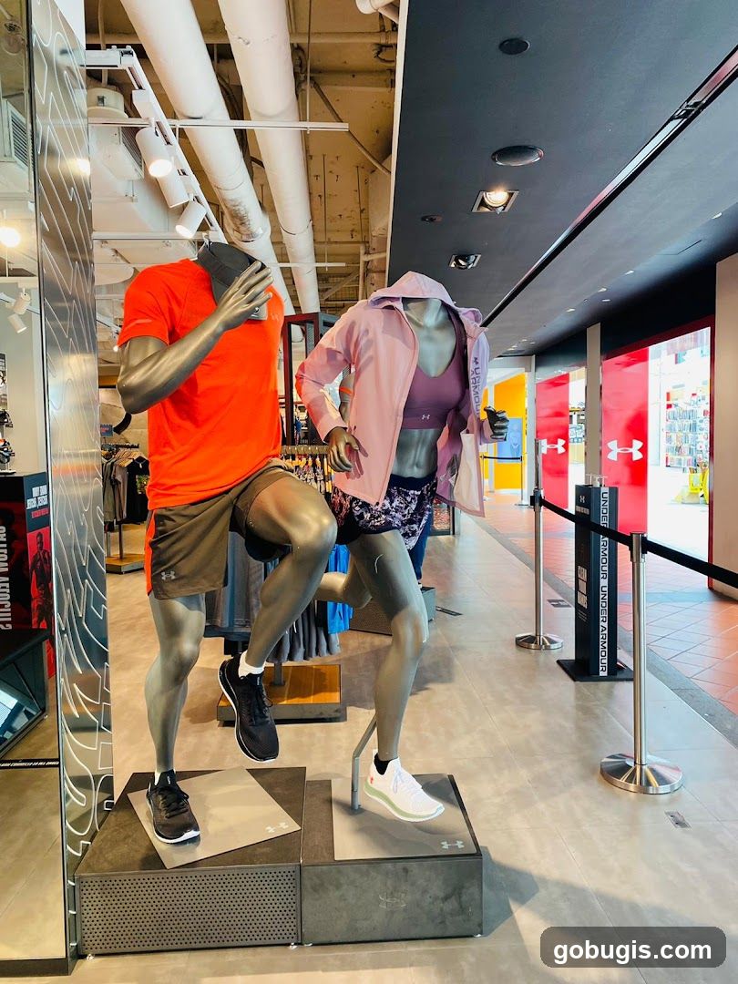 Mannequins in athletic wear