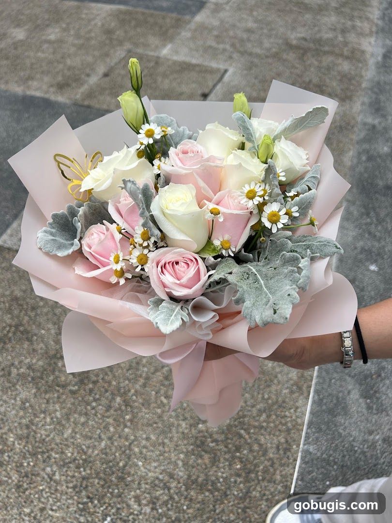 Bouquet of Roses and Daisies