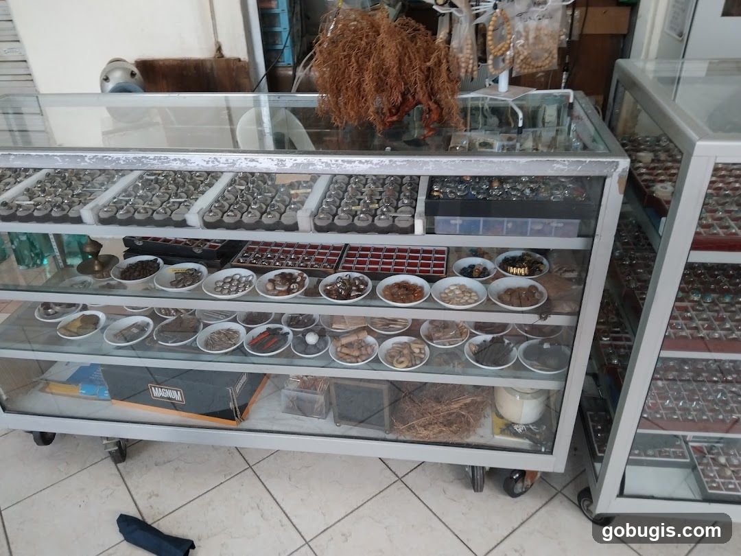 Display Cases with Jewelry and Trinkets