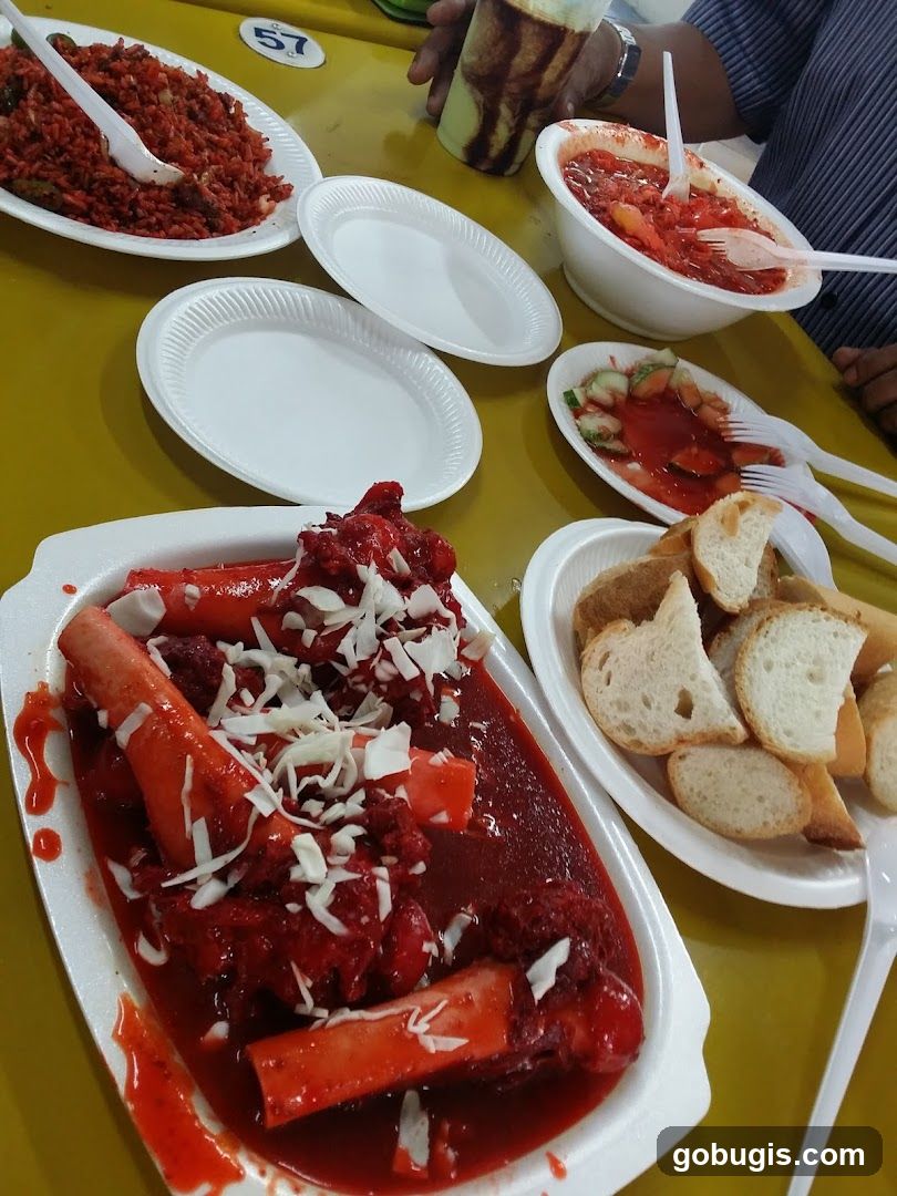 Table with various dishes and drinks