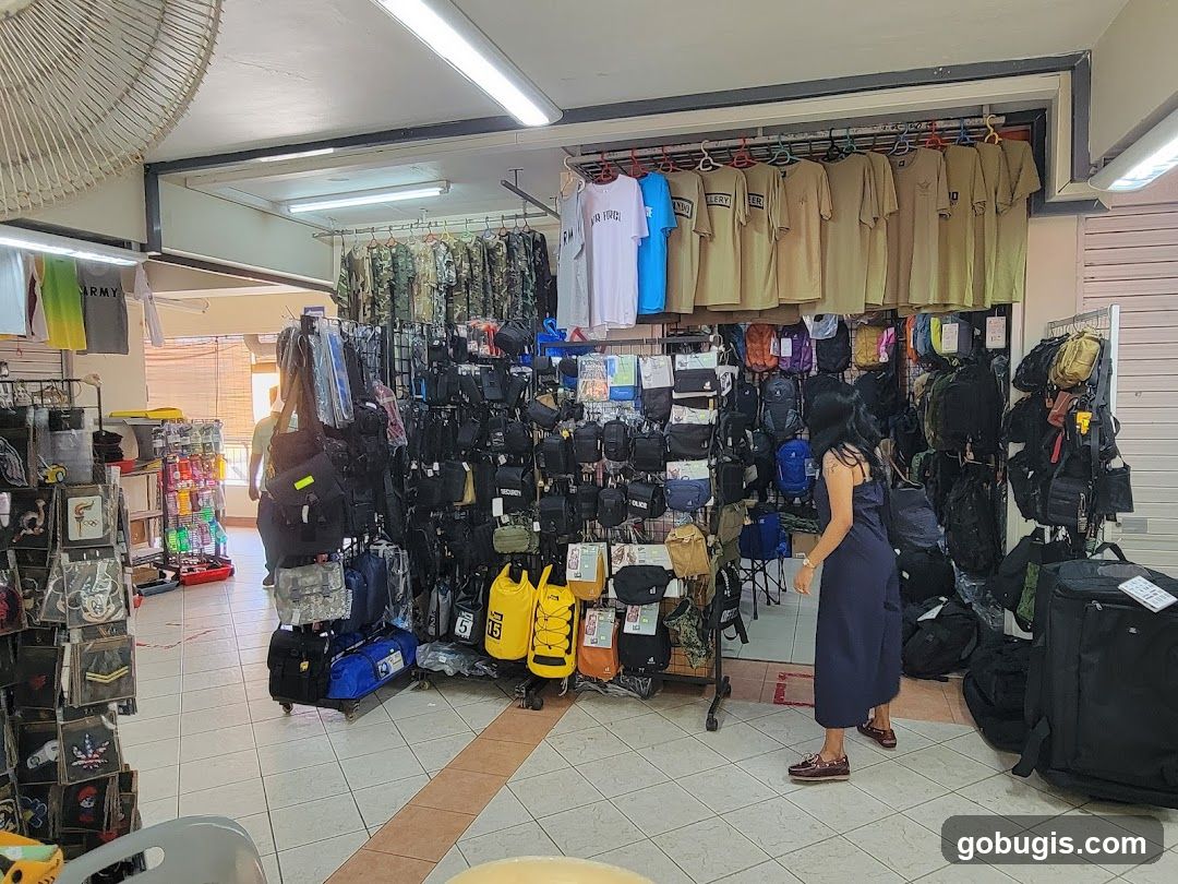 Military-style clothing and accessories store