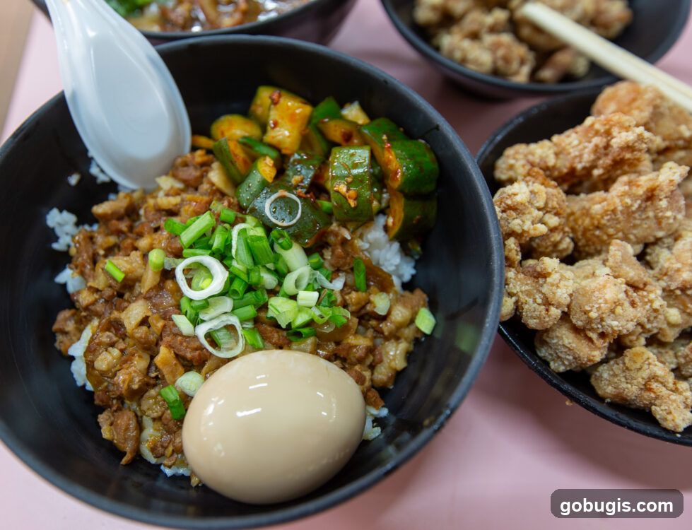 Braised Pork Rice with Fried Chicken