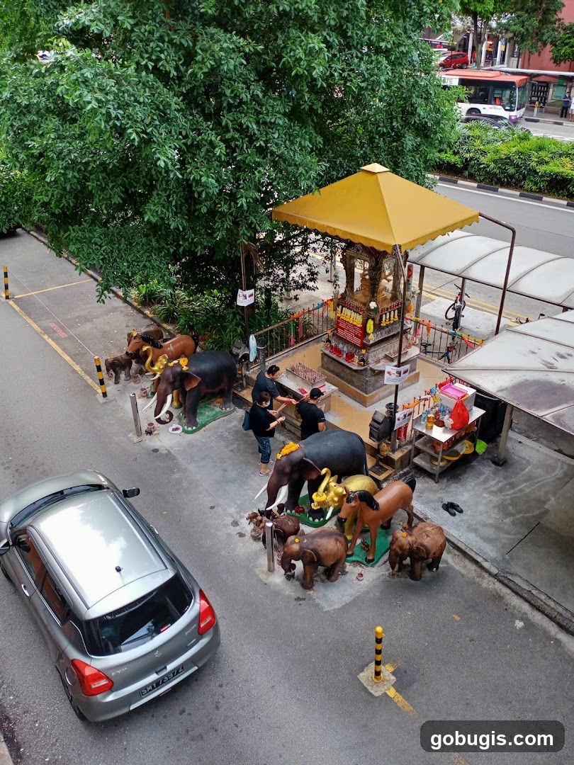 Outdoor Shrine with Animal Statues