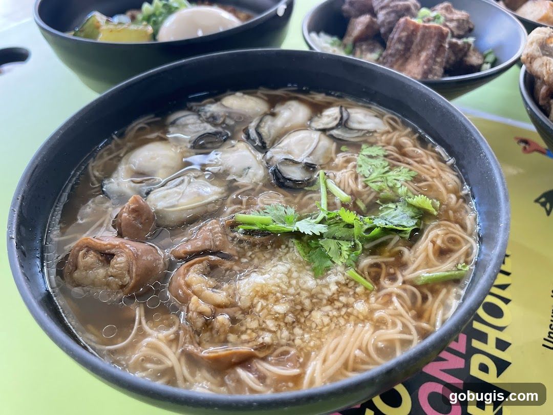 Oyster and Intestine Noodle Soup