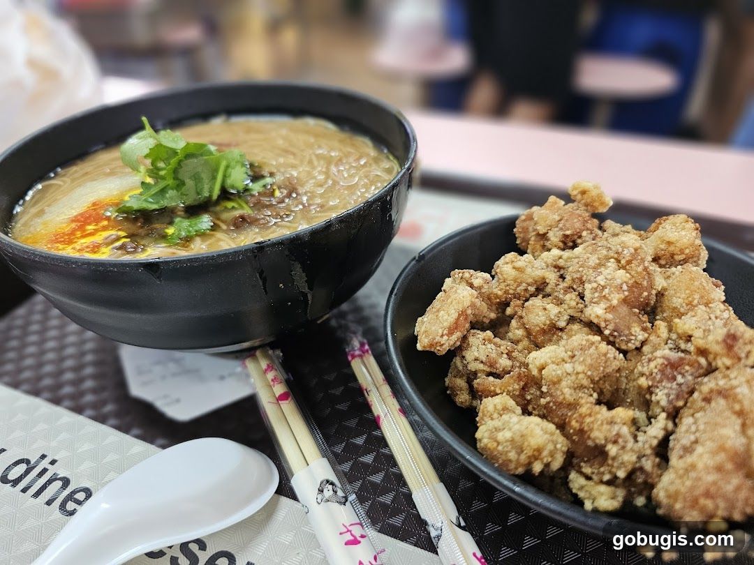 Noodles and Fried Chicken Bites