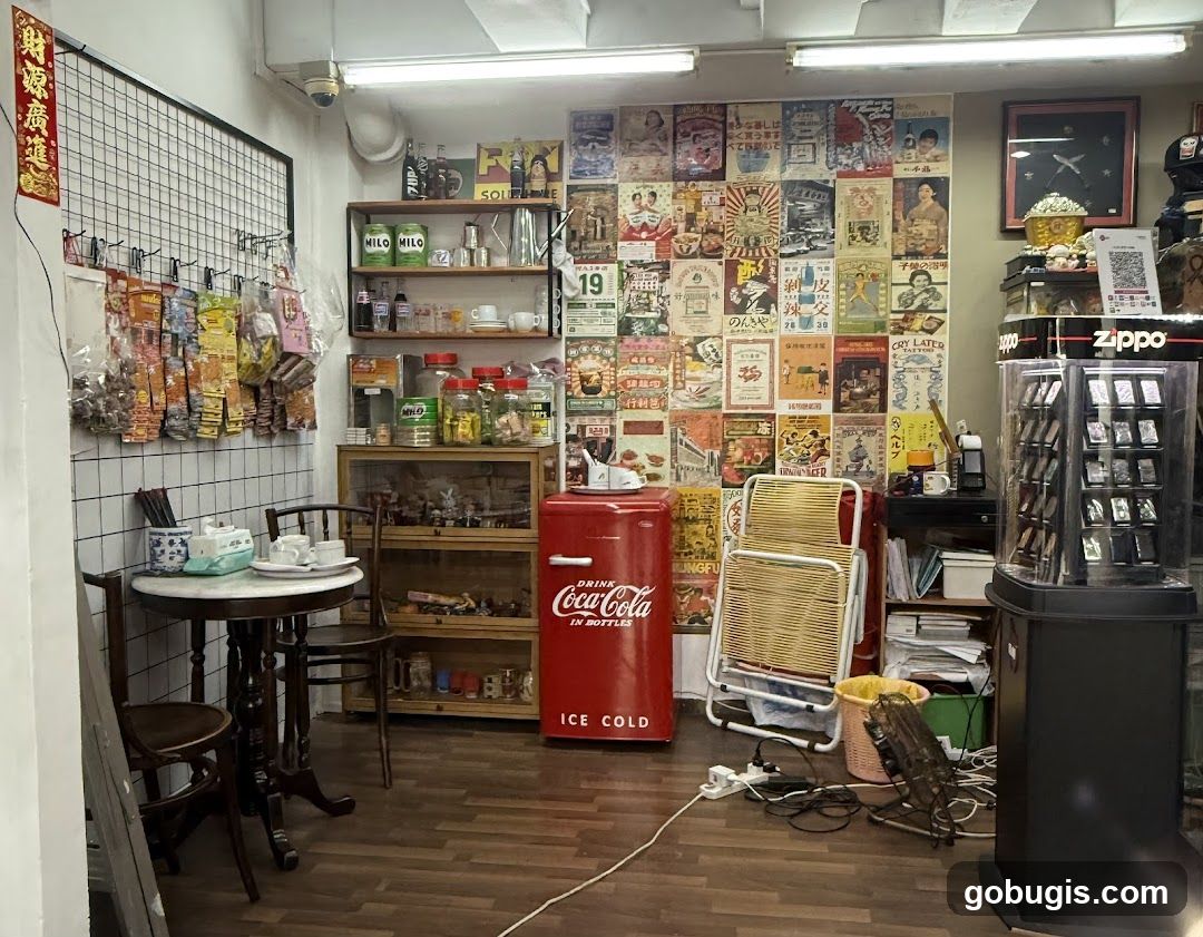 Retro-themed shop interior