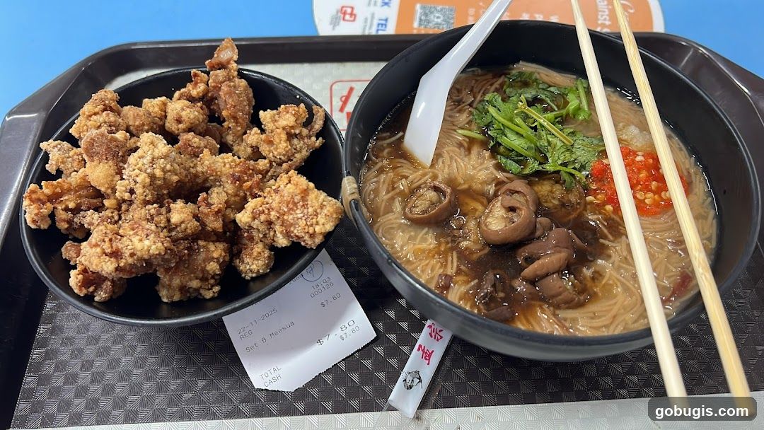 Noodle Soup and Fried Chicken
