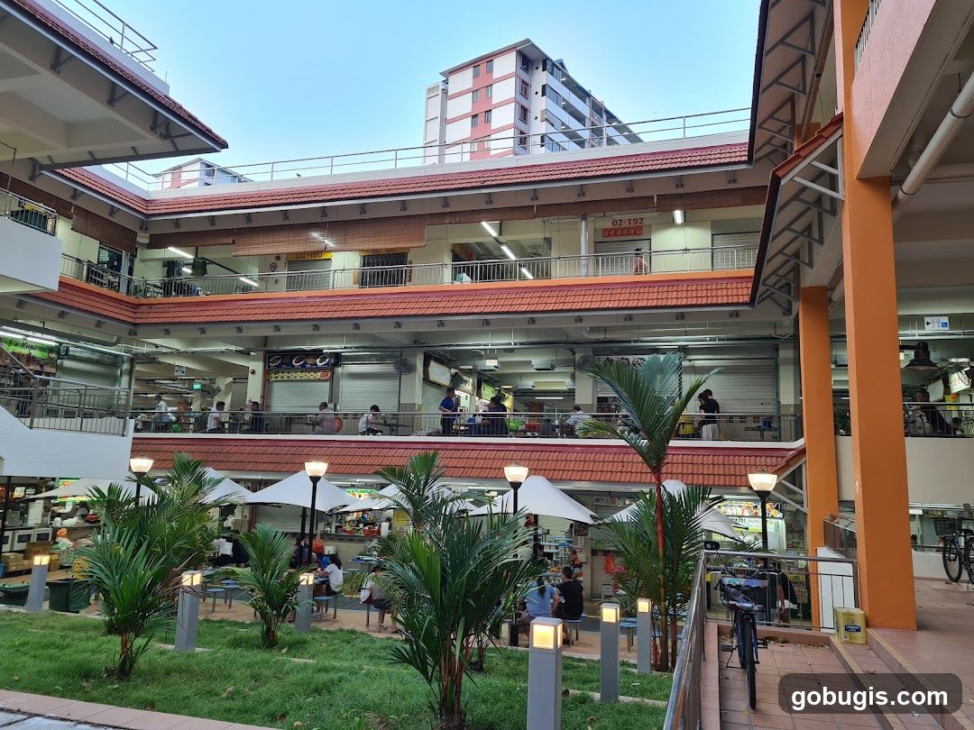Outdoor Food Court with Seating