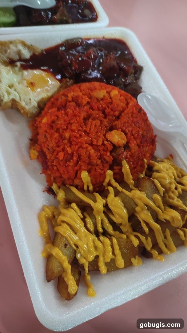 Nasi Goreng with Fried Egg and Fries