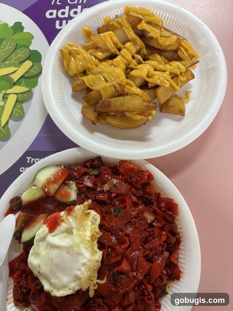 Cheese Fries and Noodles with Egg