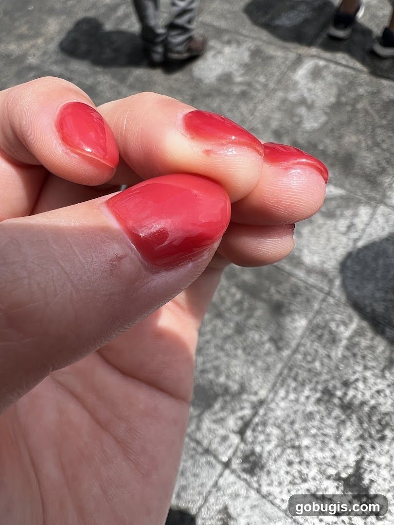 Close-up of Red Nails