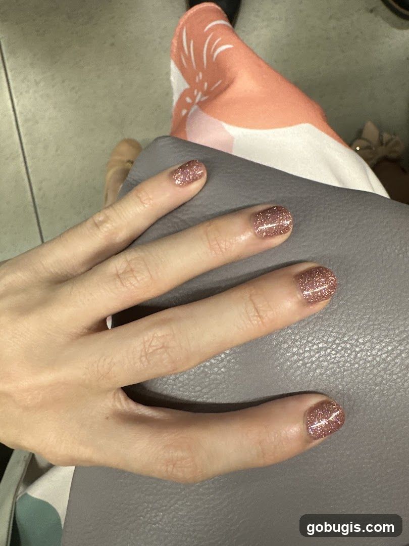 Sparkling Rose Gold Nails