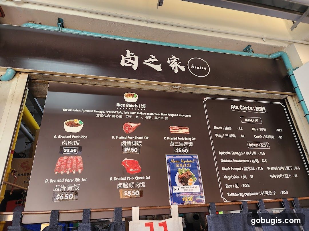 Braised Pork Rice Menu