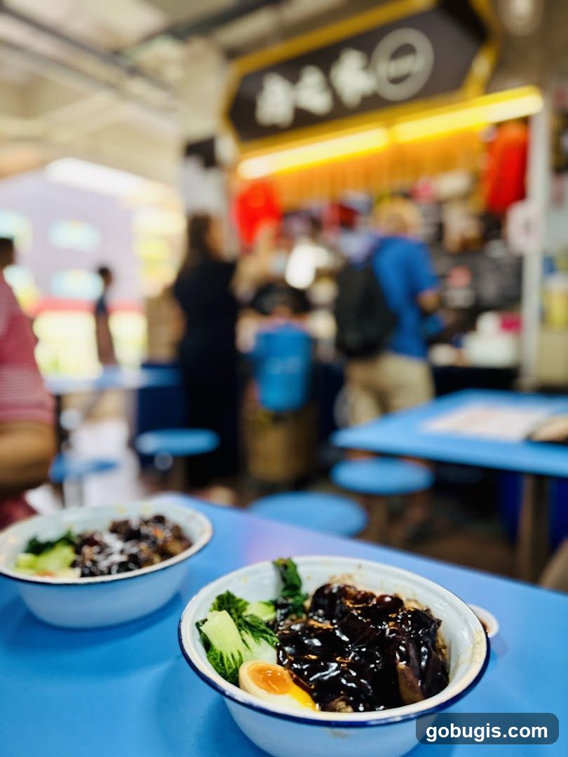 Food Stall Interior with Dishes