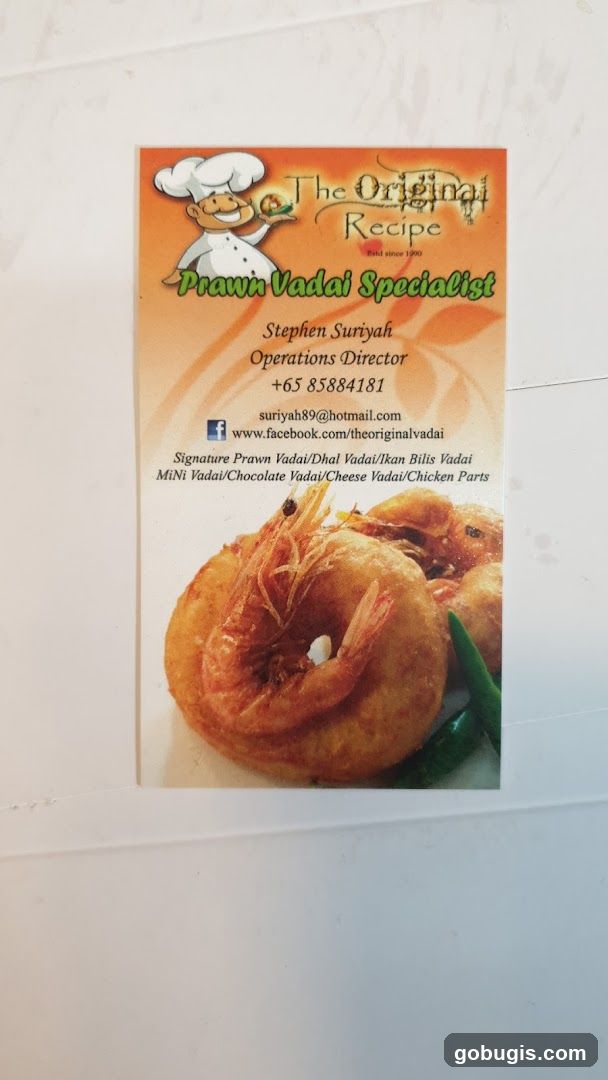The Original Recipe Prawn Vadai Specialist Business Card
