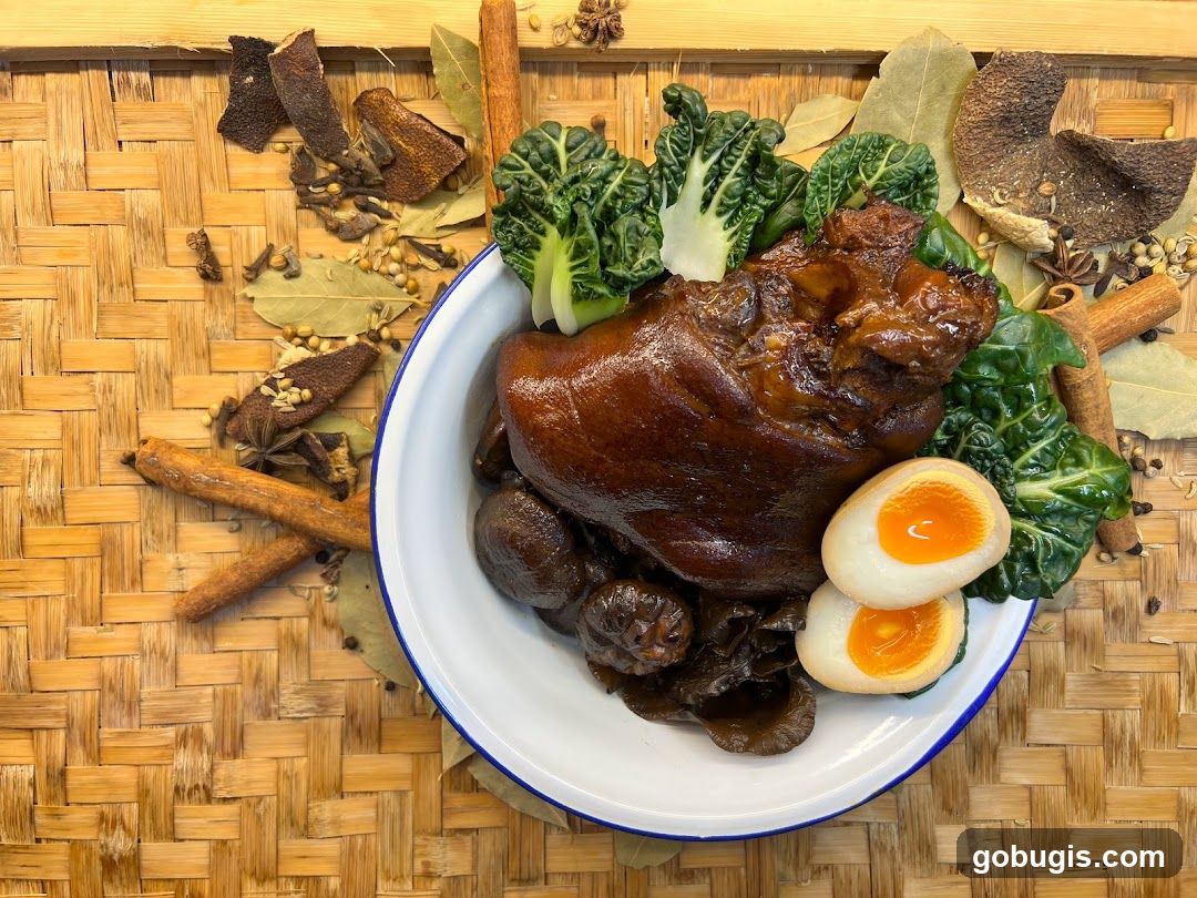 Braised Pork Knuckle with Eggs and Greens